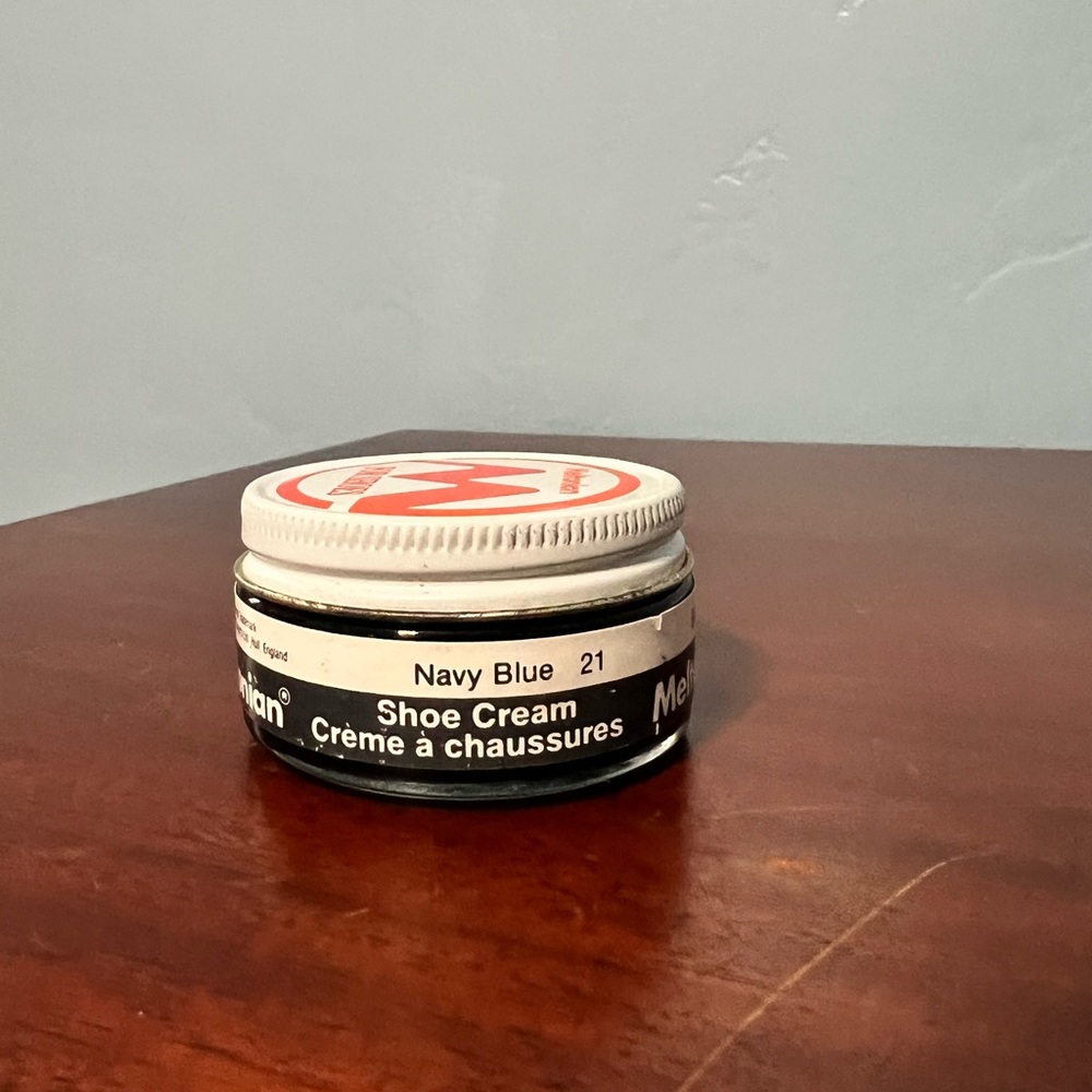Vintage Jar Meltonian Shoe Cream Navy Blue 21 Preowned 45g 1.60 oz